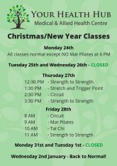 Classes at Your Health Hub December 2018
