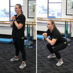 An Exercise Physiologist at Your Health Hub doing squats