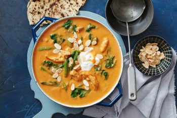 a picture of butter chicken and cauliflower soup